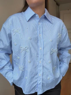 Dear Molly Bluser & Skjorter<Pearl Bow Shirt 160786C
