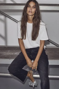 Outlet Pearl Bow Tee HL10027 T-Shirts & Toppe
