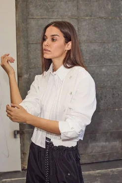 Pearl Crop Shirt HL10334 Bluser & Skjorter|Ammevenligt Tøj