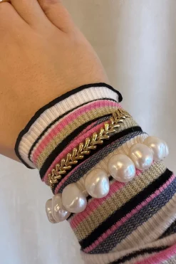Sale Perlearmbånd m. Forgyldt Perle Armbånd