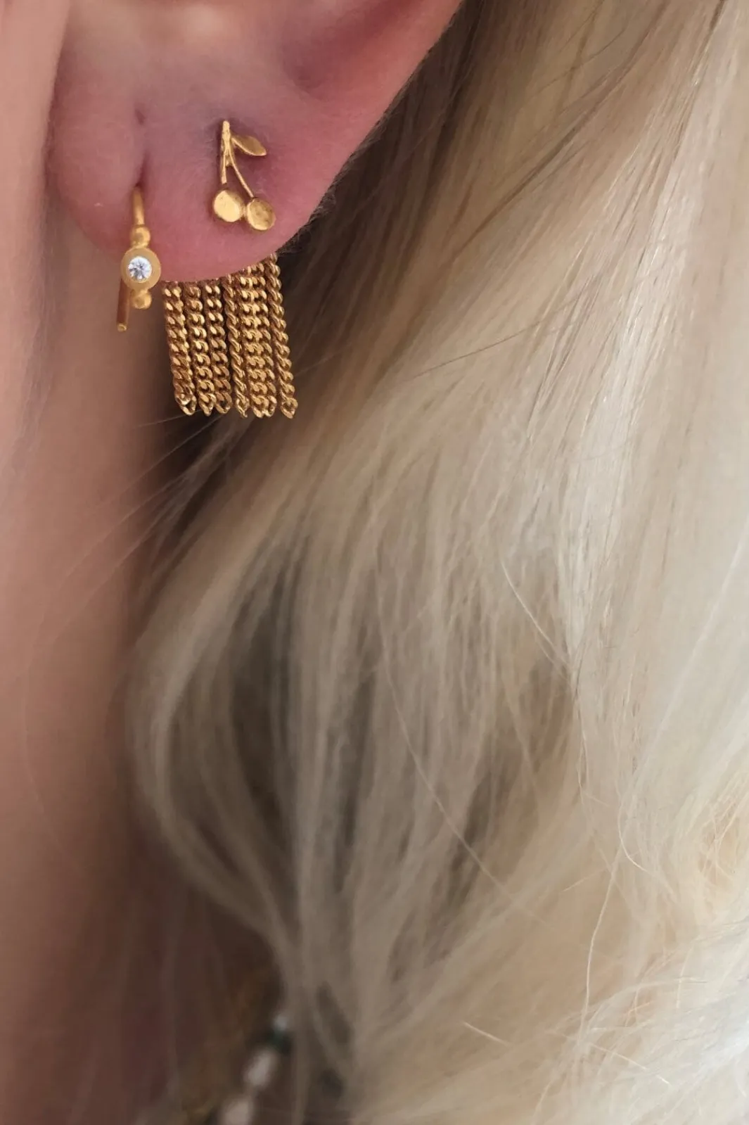 Online Petit Bon-Bon White Zircon Earring Øreringe