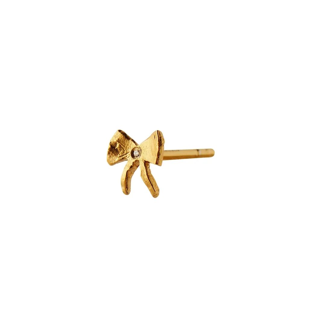 Petit Bow Earring With Stone Øreringe