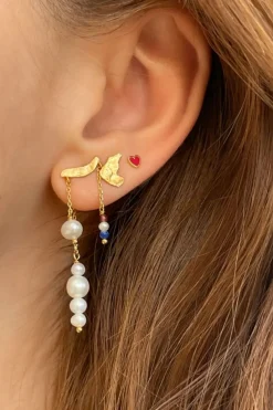 Stine A Øreringe<Petit gold splash Earring Chains & French Kiss 1306-02-S