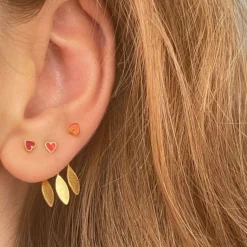 Petit Love Heart Earring Golden Øreringe
