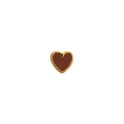 Hot Petit Love Heart Mocha Enamel Øreringe