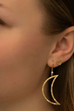 Petit Open Love Heart Earring Goldenen Øreringe
