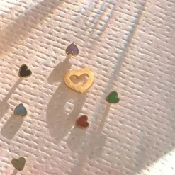 Petit Open Love Heart Earring Goldenen Øreringe