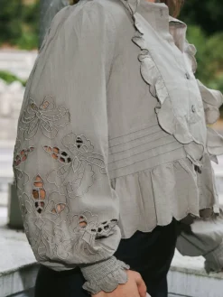 Outlet Petrine Embroidery Blouse 161136 Bluser & Skjorter|Ammevenligt Tøj