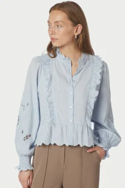 Outlet Petrine Embroidery Blouse 161136 Bluser & Skjorter|Ammevenligt Tøj