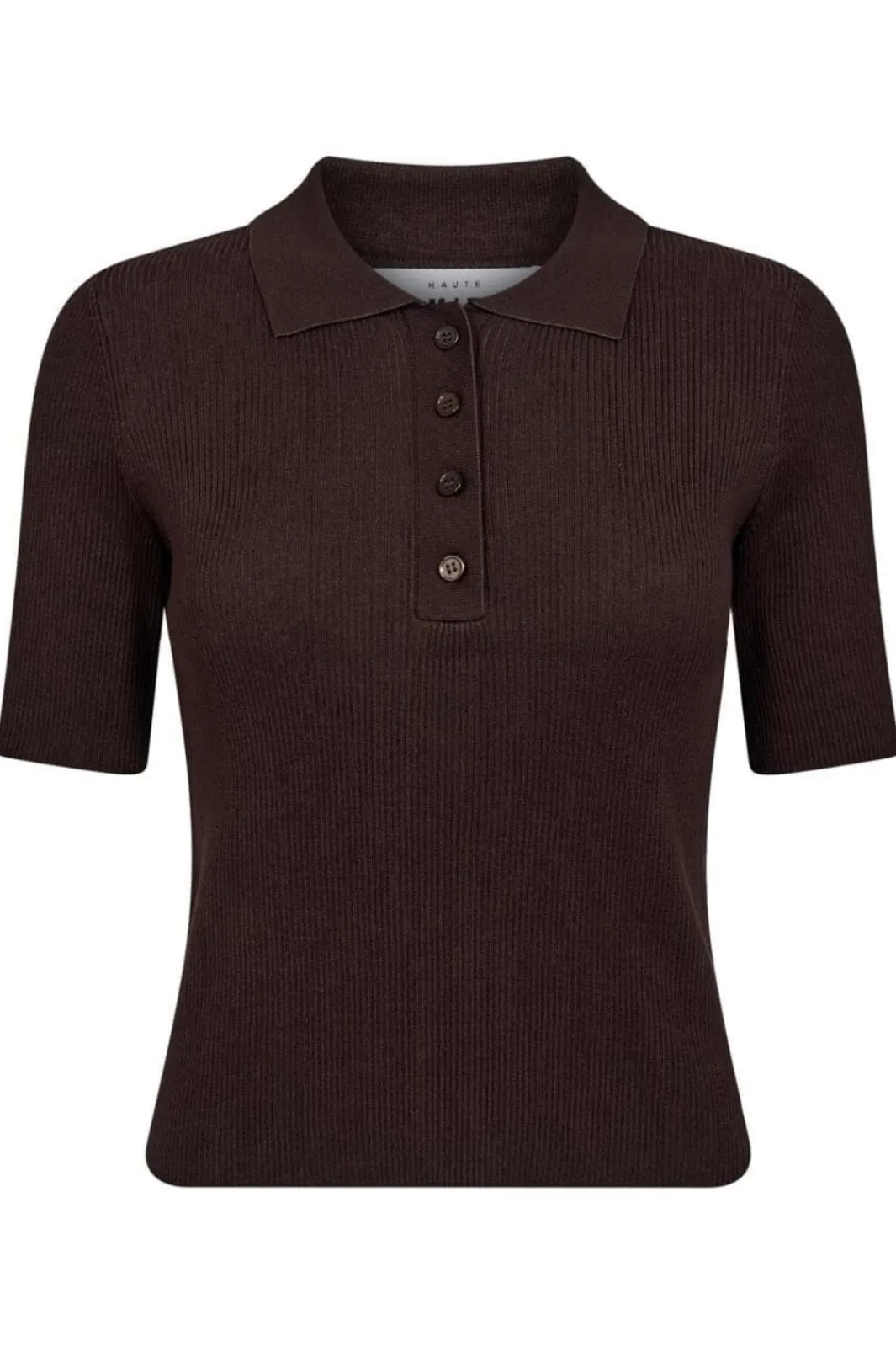 Haute L'Amitié Bluser & Skjorter|Strik<Piccolo Ss Polo Rib Knit HL10010