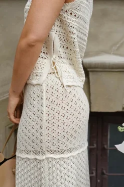 Hot Pillina Crochet Knit Skirt 165220 Nederdele