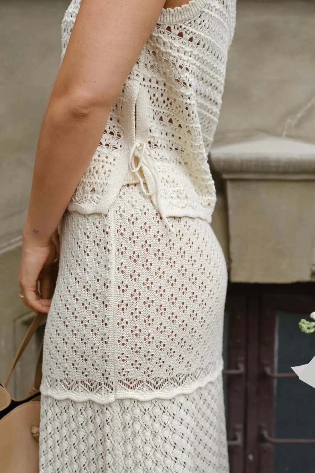 Hot Pillina Crochet Knit Skirt 165220 Nederdele