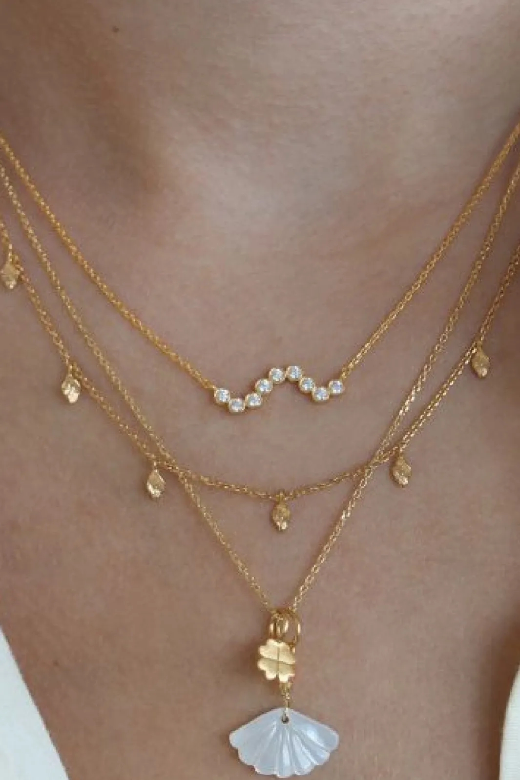 Plain Pendant Chain Short Goldenen Halskæder