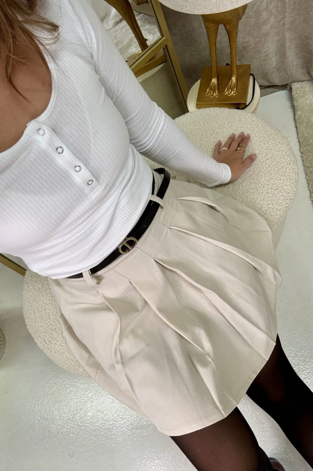 Outlet Pleated Trapeze Skirt Nederdele