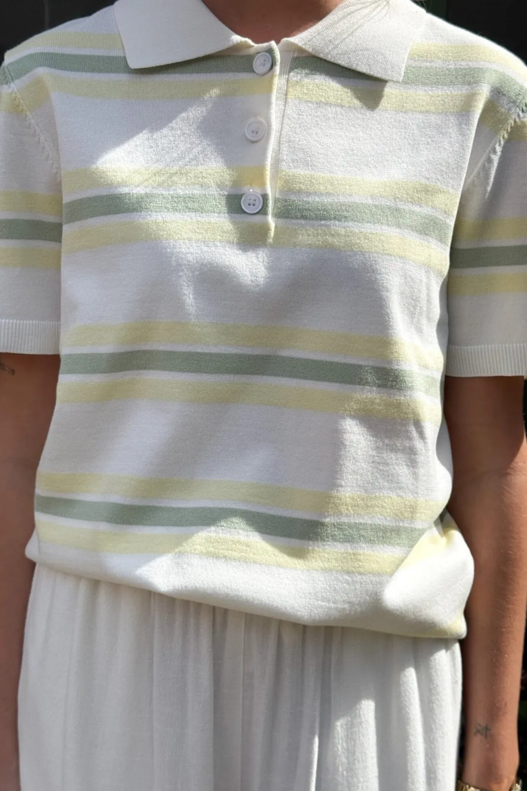 Polo Stripe Knit Blouse AV5060 Bluser & Skjorter