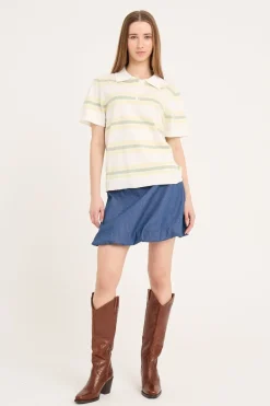 Polo Stripe Knit Blouse AV5060 Bluser & Skjorter