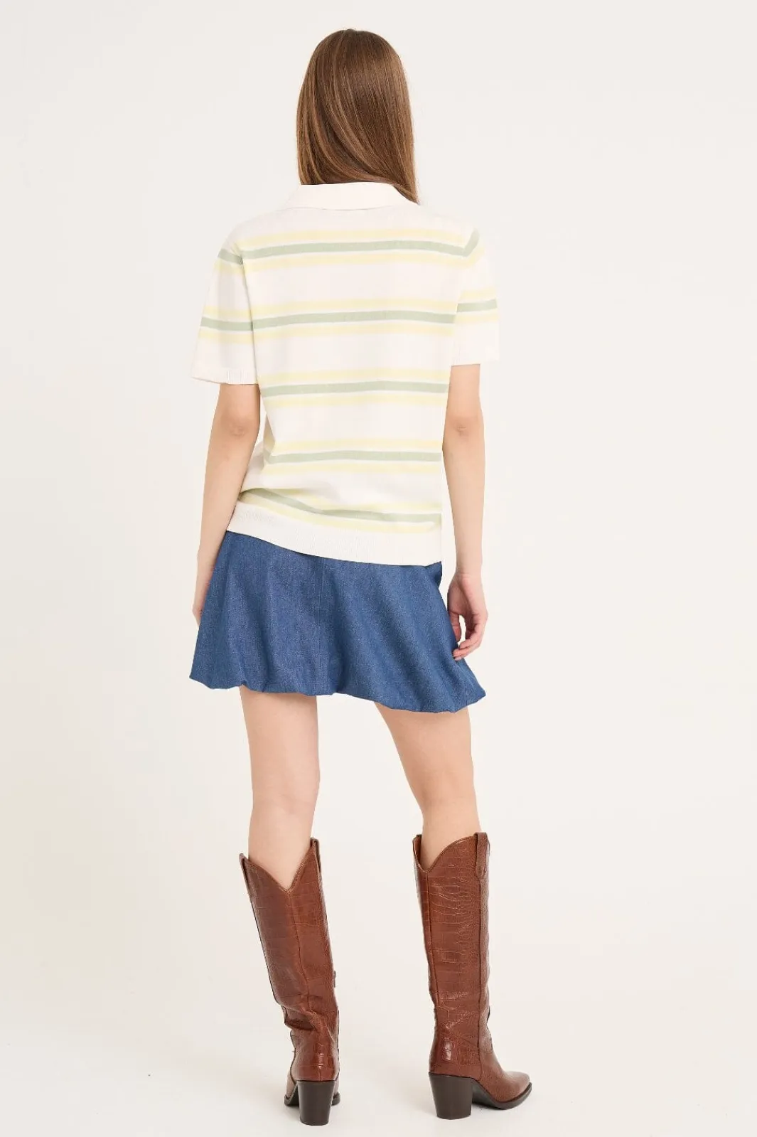 Polo Stripe Knit Blouse AV5060 Bluser & Skjorter