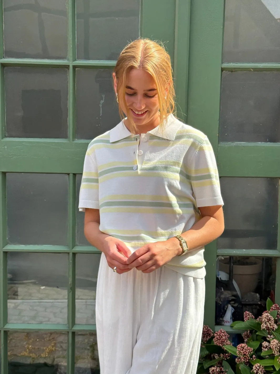 Polo Stripe Knit Blouse AV5060 Bluser & Skjorter