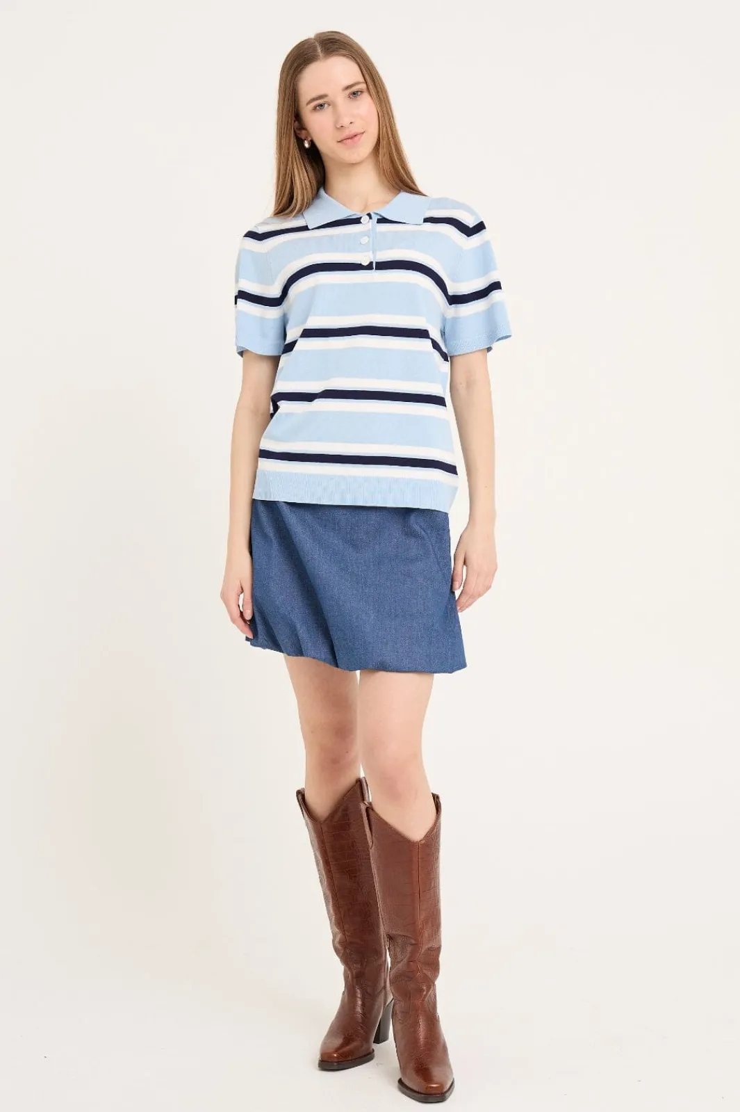A-View Bluser & Skjorter<Polo Stripe Knit Blouse AV5060