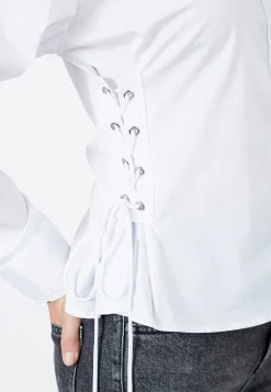 New Poppycc Eyelet Tie Shirt 35180 Bluser & Skjorter|Ammevenligt Tøj