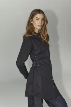 Co´Couture Bluser & Skjorter|Ammevenligt Tøj<Poppycc Eyelet Tie Shirt Dress 36525