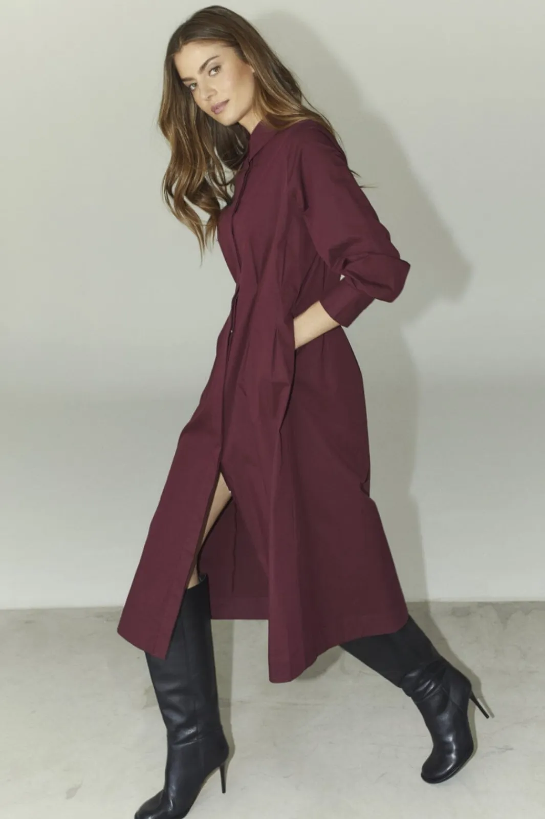 Discount Poppycc Shirt Long Dress 36526 Bluser & Skjorter|Ammevenligt Tøj