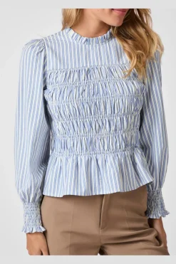 Neo Noir Bluser & Skjorter<Possa Stripe Smock Blouse 164667