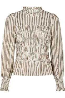 Clearance Possa Twin Stripe Smock Blouse 165011 Bluser & Skjorter