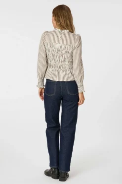 Clearance Possa Twin Stripe Smock Blouse 165011 Bluser & Skjorter