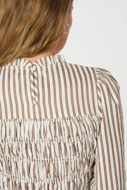 Clearance Possa Twin Stripe Smock Blouse 165011 Bluser & Skjorter