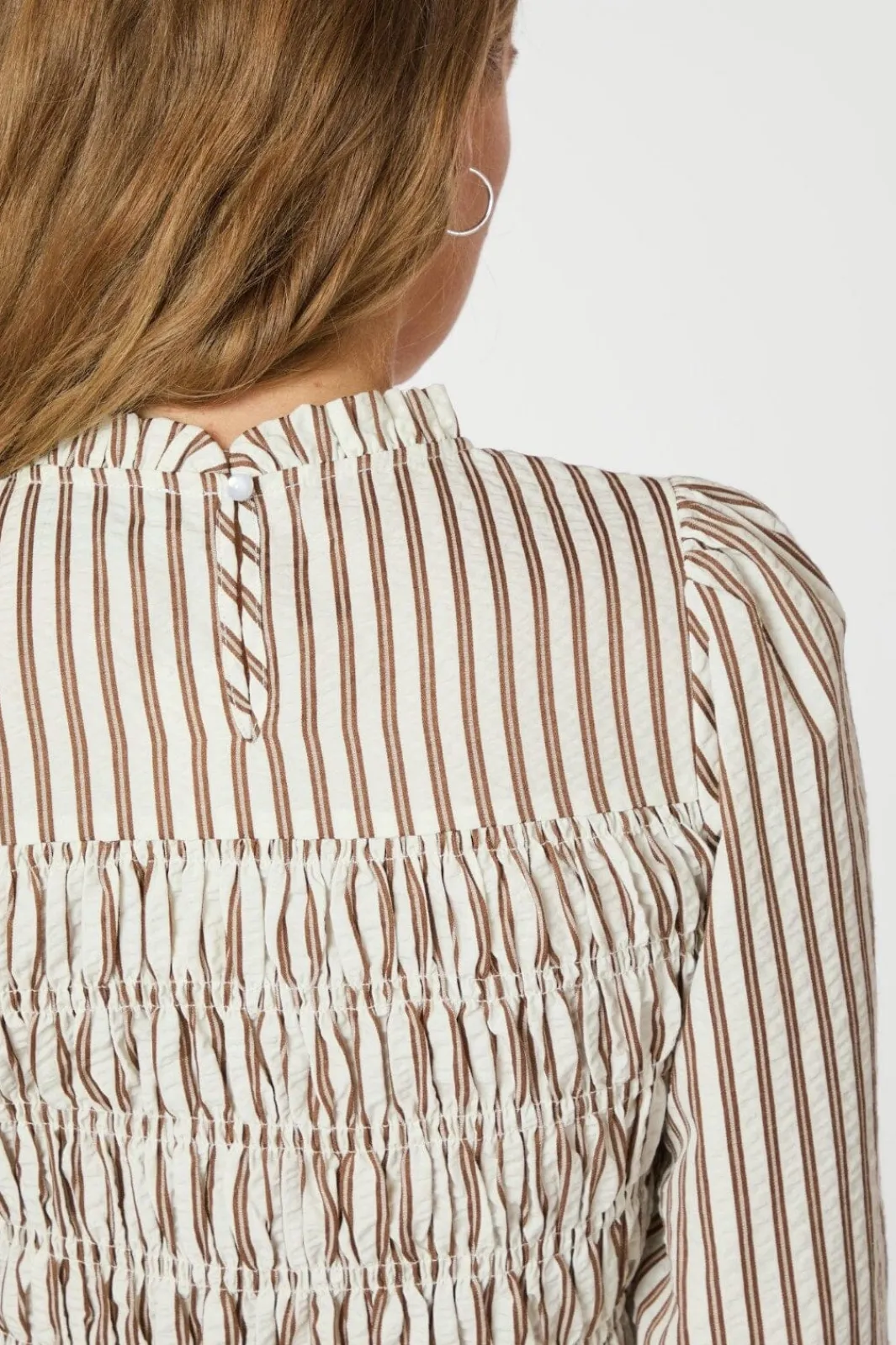 Clearance Possa Twin Stripe Smock Blouse 165011 Bluser & Skjorter