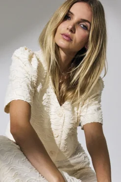 Outlet Rachelcc Crop Tie Ss Shirt 35801 Bluser & Skjorter|Ammevenligt Tøj