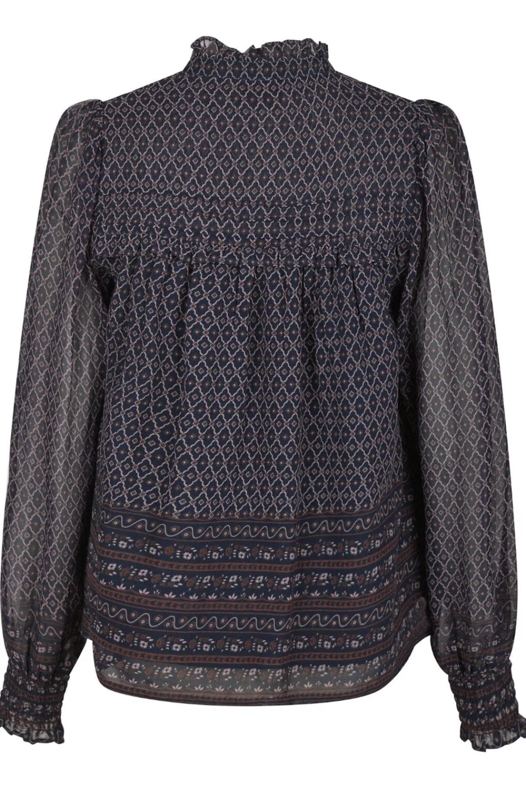Hot Rhia Border Pattern Blouse 163994 Bluser & Skjorter