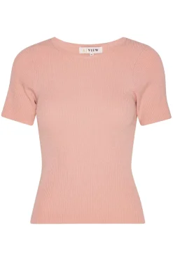 A-View T-Shirts & Toppe<Rib Knit Short Sleeve Top