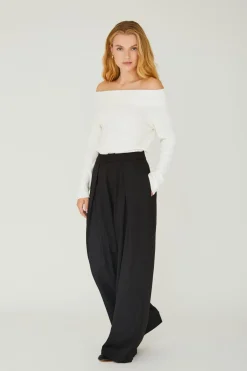 New Rib Offshoulder Blouse Bluser & Skjorter