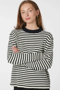 Neo Noir Strik|Bluser & Skjorter<Rivi Stripe Knit Sweater 164957