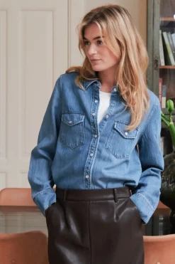 Discount Roger Denim Shirt 162889 Bluser & Skjorter|Ammevenligt Tøj
