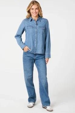 Discount Roger Denim Shirt 162889 Bluser & Skjorter|Ammevenligt Tøj