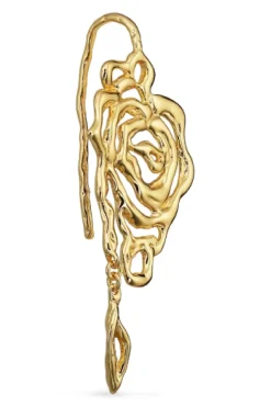 Jane Kønig Øreringe<Rose Earring with leaf drop