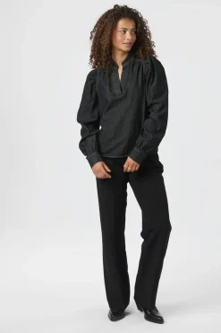 Neo Noir Bluser & Skjorter<Rosslyn Denim Blouse 164285