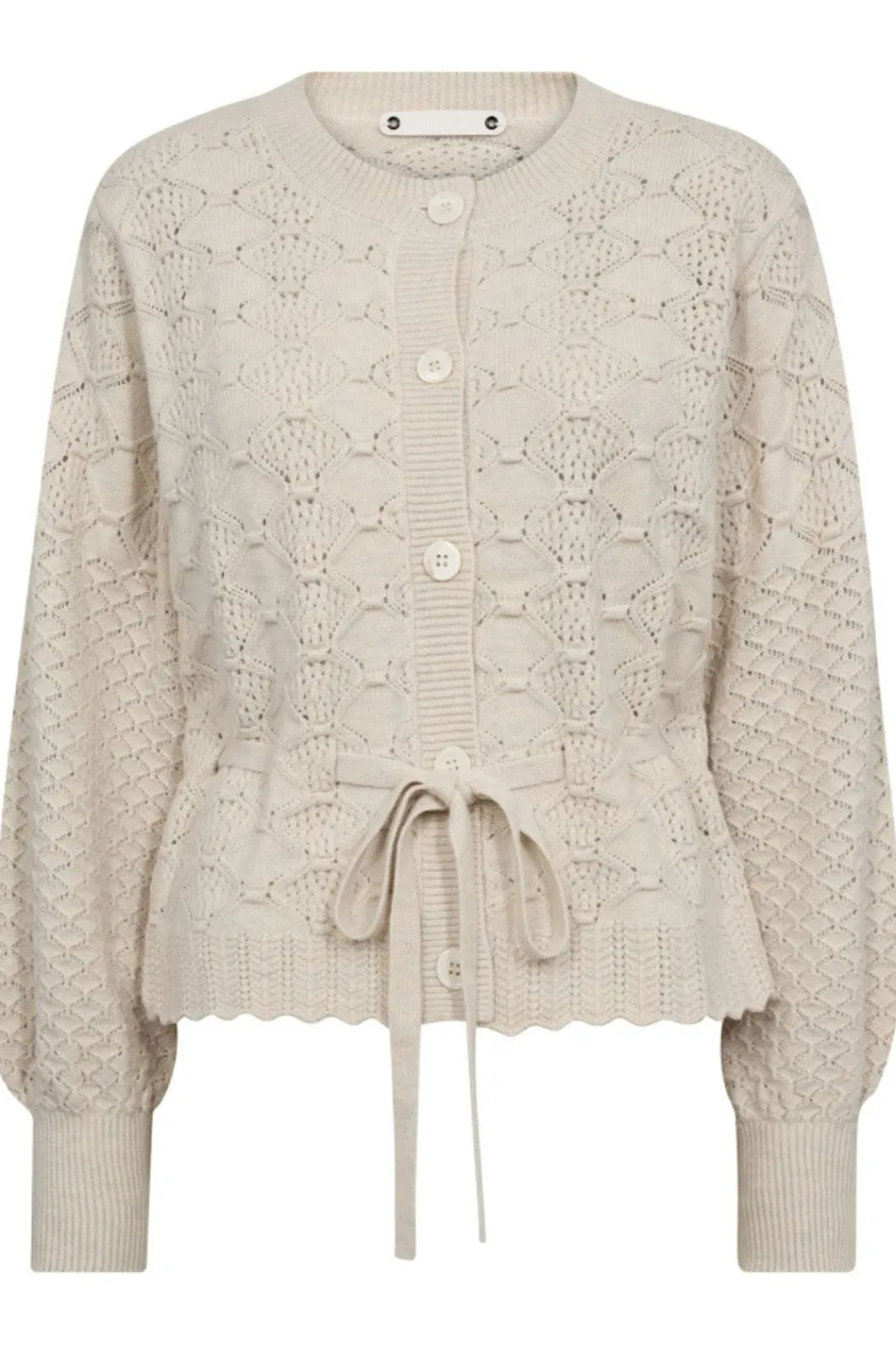 Online Rowcc Pointelle Tie Cardigan 32241 Cardigans|Ammevenligt Tøj
