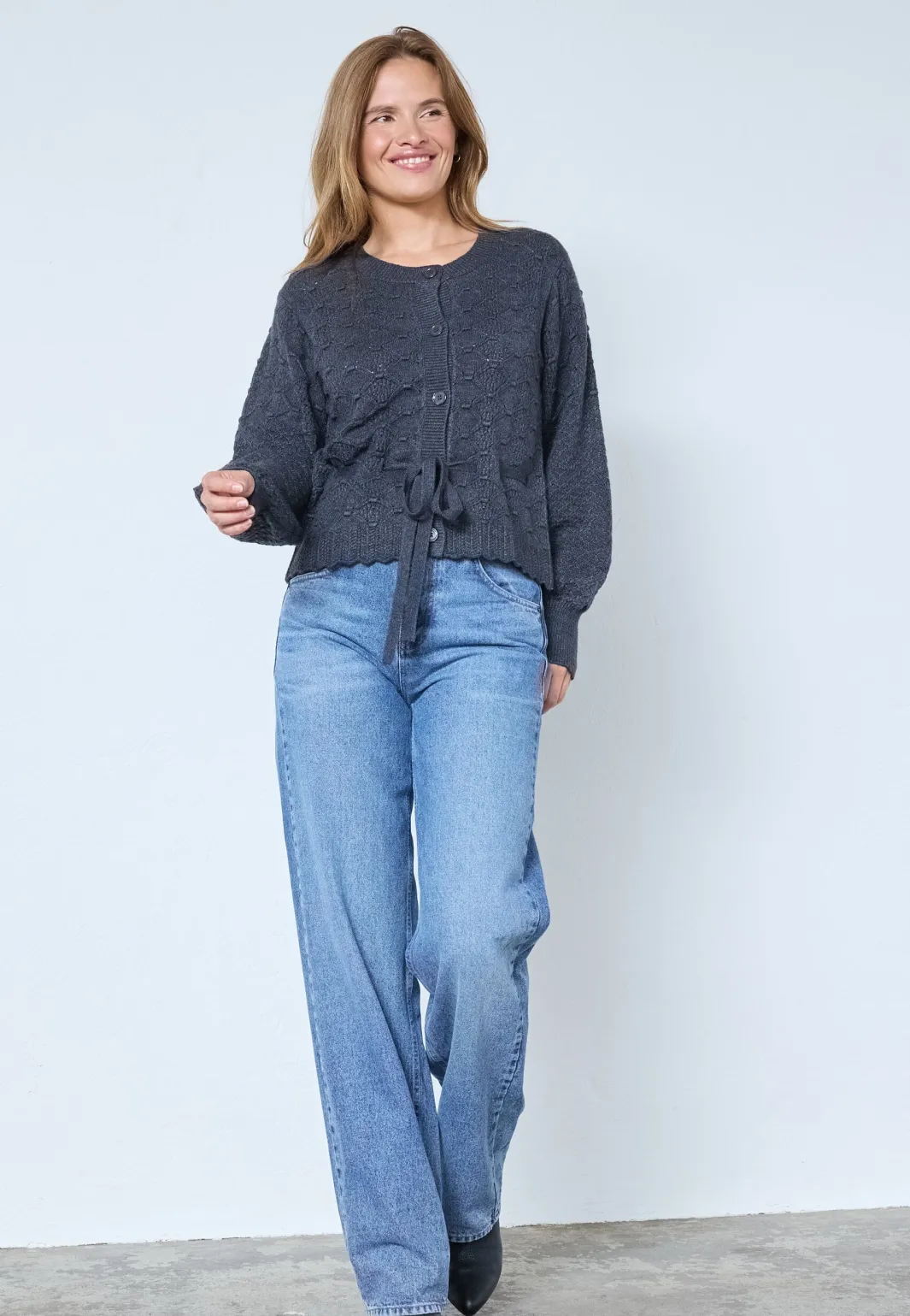 Co´Couture Cardigans|Ammevenligt Tøj<Rowcc Pointelle Tie Cardigan 32241