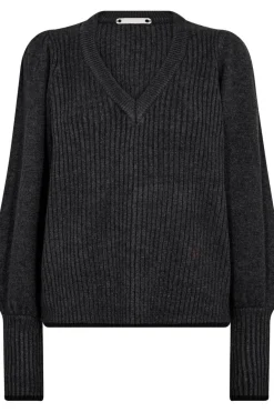 Co´Couture Strik|Bluser & Skjorter<Rowcc Puff Rib V-Knit 32227