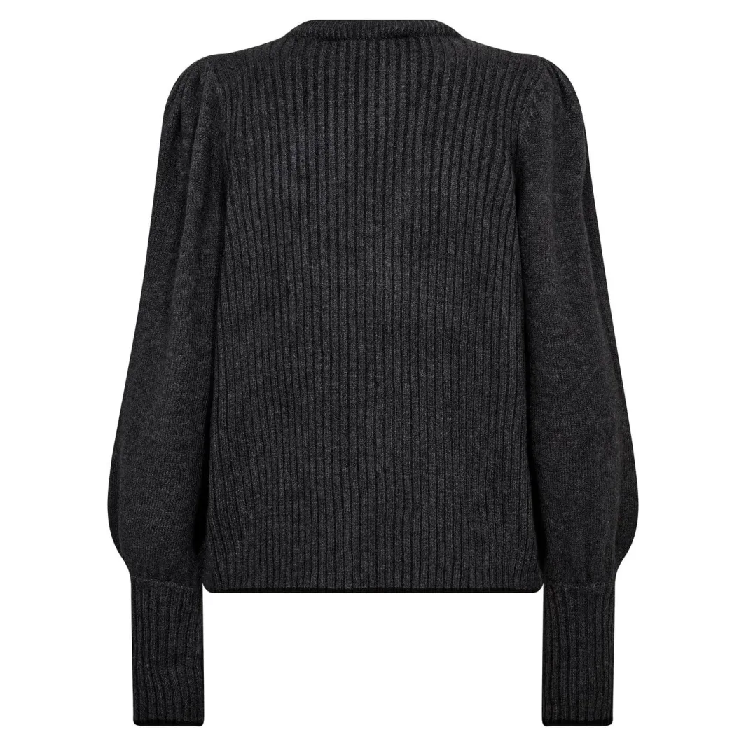 Co´Couture Strik|Bluser & Skjorter<Rowcc Puff Rib V-Knit 32227