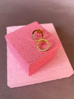 Clearance Runde Øreringe M Små Cz Øreringe