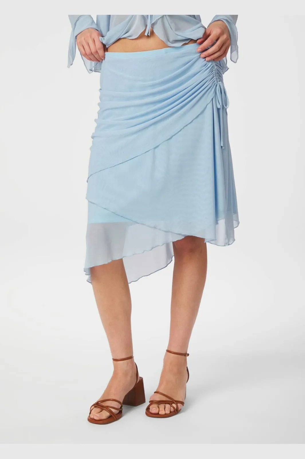Sale Saffron Asymmetric Mesh Skirt 165642 Sæt 🛍️|Nederdele