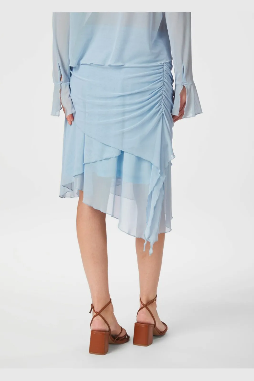 Sale Saffron Asymmetric Mesh Skirt 165642 Sæt 🛍️|Nederdele
