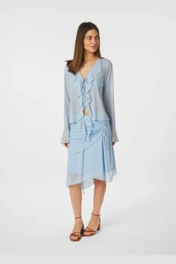 Sale Saffron Asymmetric Mesh Skirt 165642 Sæt 🛍️|Nederdele