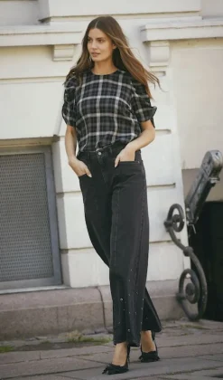 Co´Couture Bluser & Skjorter<Sallycc Check Ss Blouse 35881