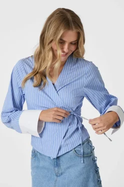 Discount Salvia Stripe Shirt 166135 Bluser & Skjorter